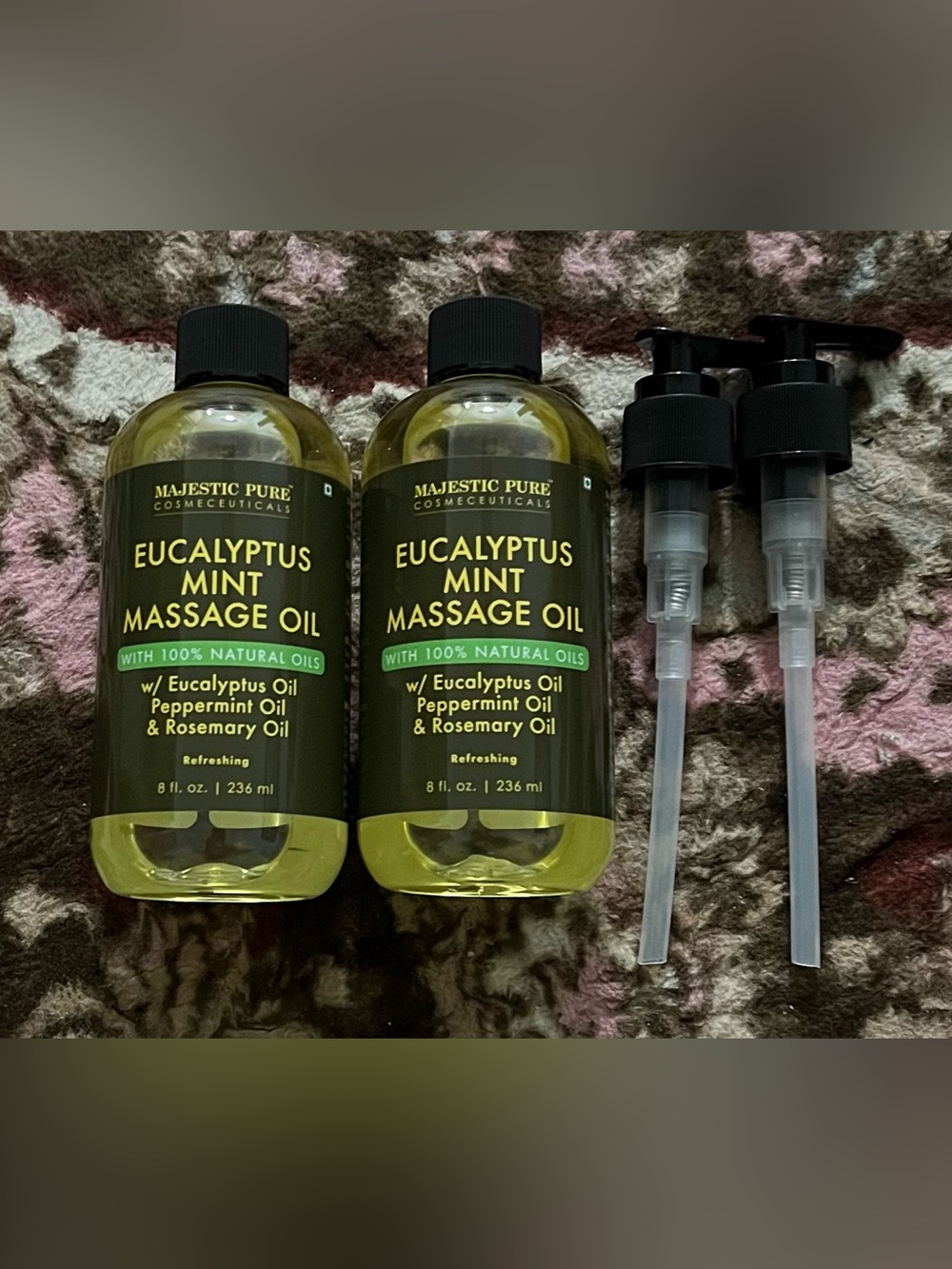 Majestic Eucalyptus Mint Massage Oil - Green & Black